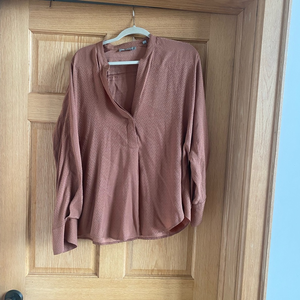 Vince Long Sleeve Silk Blouse